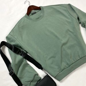 Mint Green Drop Shoulder Pullover